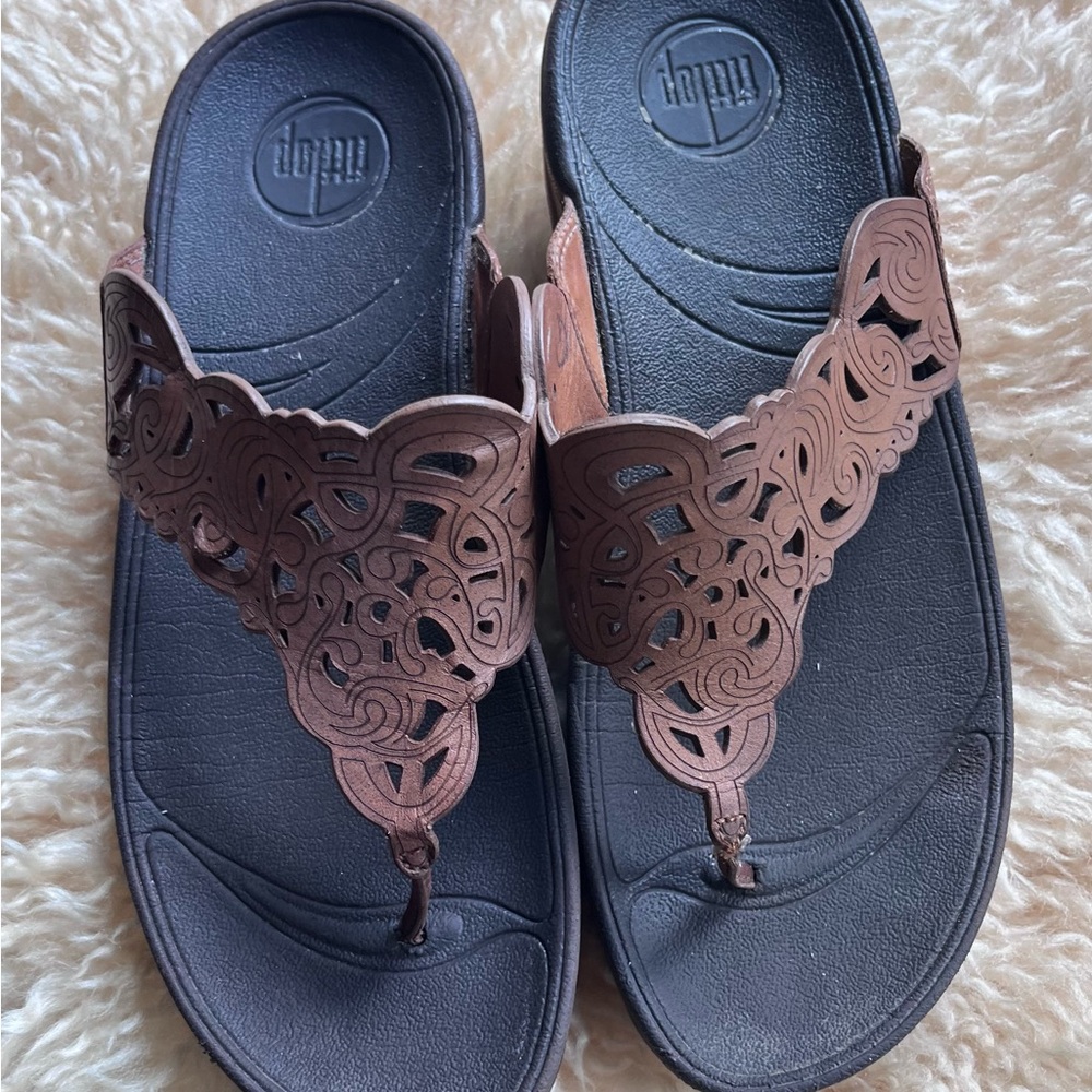 FitFlop Women's Brown Leather Sandals